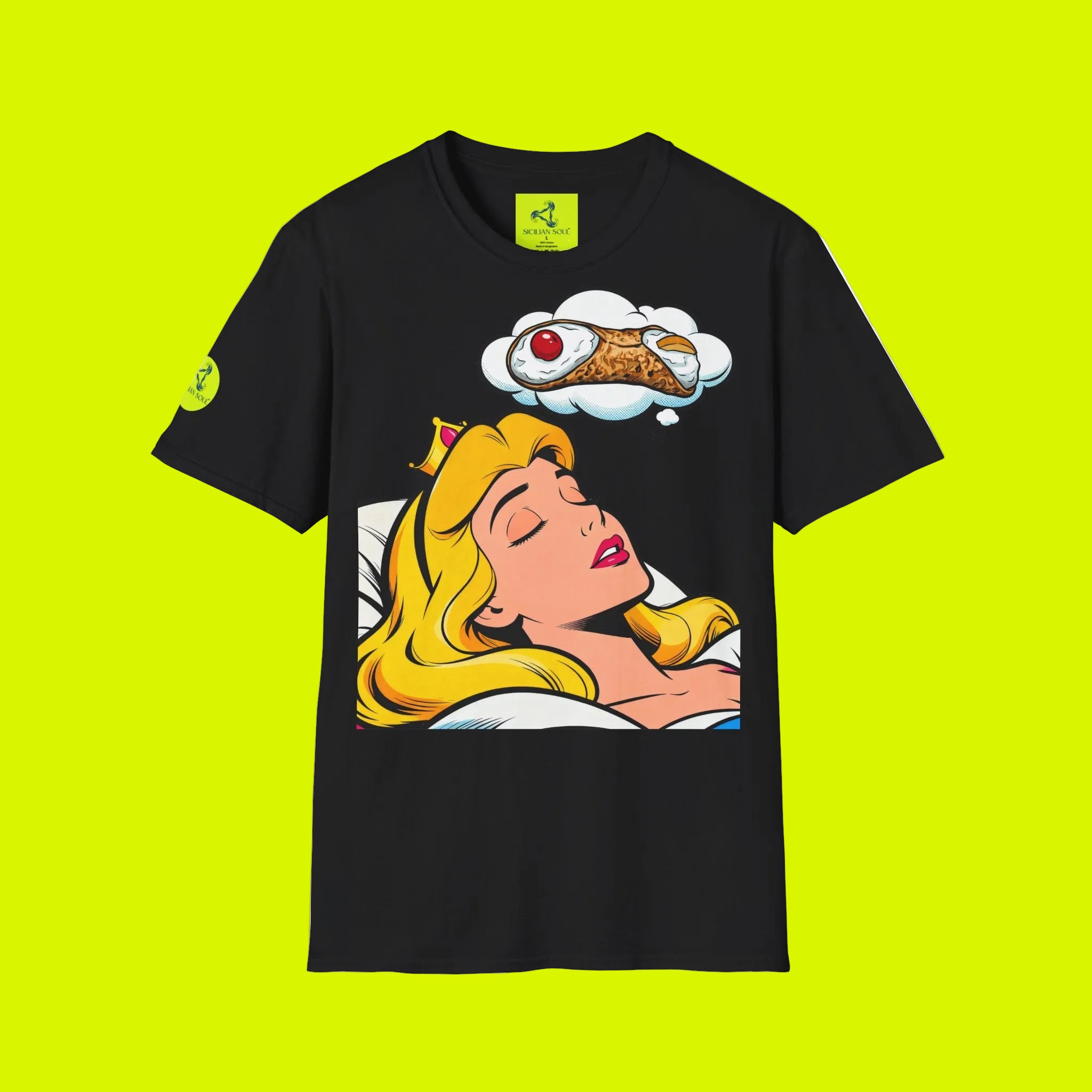 T-Shirt Pop-Art "La Principessa e il Cannolo"